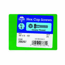 HILLMAN 1/2 in. Dia. x 5-1/2 in. L Heat Treated Zinc Steel Hex Head Cap Screw 25 box