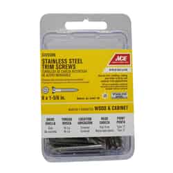 Ace No. 8 x 1-5/8 in. L Star Trim Head Stainless Steel Trim Screw 50 pk
