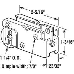 Prime-Line 1-1/4 in. D X 5/16 in. L Brass Steel Roller Assembly 1 pk