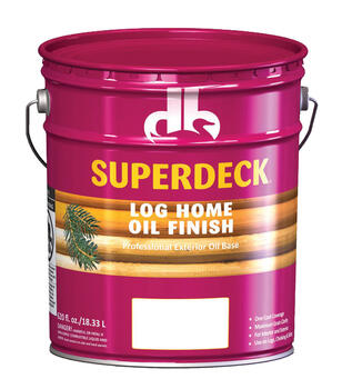 Superdeck Transparent Tintable Flat Amber Hue Tint Base Penetrating Oil Log Home Finish 5 gal