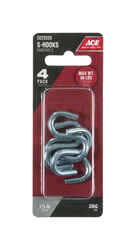 Ace Small Zinc-Plated Silver Steel S-Hook 80 lb. 4 pk 1.5 in. L