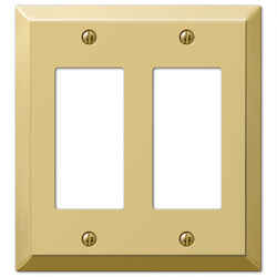 Amerelle Century Polished Brass Brass 2 gang Stamped Steel Rocker Wall Plate 1 pk