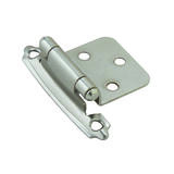 Amerock 1-13/16 in. W x 2-3/4 in. L Satin Nickel Steel Self-Closing Hinge 2 pk