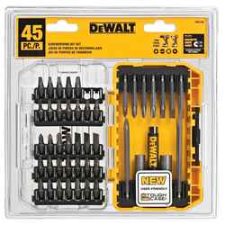 DeWalt Multi Size in. x 2 in. L Screwdriver Bit Heat-Treated Steel 1/4 in. 45 pc.