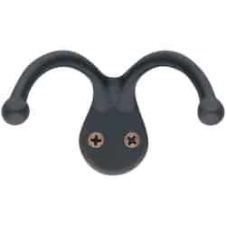 Ace 1-3/4 in. L Oil Rubbed Bronze Metal Small Double Garment Hook 1 pk Bronze