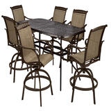 Living Accents Carlisle 7 pc Brown Aluminum Dining Set