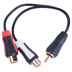 Monster Cable Adapter Cable Converts RCA Male Plug to 2-RCA Female Plugs Gold Card