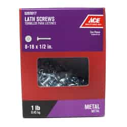 Ace No. 8 x 1/2 in. L Phillips Truss Washer Head Zinc-Plated Steel Lath Screws 1 lb. 252 pk