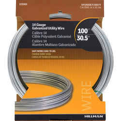 Hillman 0.078 - 0.082 in. Dia. x 100 ft. L Galvanized Steel 14 Ga. Wire