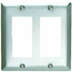 Pass & Seymour Silver 2 gang Wall Plate 1 pk Stainless Steel