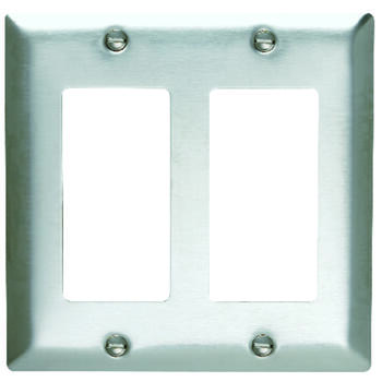 Pass & Seymour Silver 2 gang Wall Plate 1 pk Stainless Steel