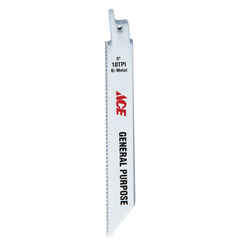 Ace 6 in. L Bi-Metal Reciprocating Saw Blade 10 TPI 5 pk