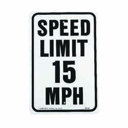 Hy-Ko English 18 in. H x 12 in. W Speed Limit 15 MPH Aluminum Sign