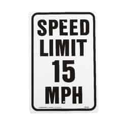 Hy-Ko English 18 in. H x 12 in. W Speed Limit 15 MPH Aluminum Sign