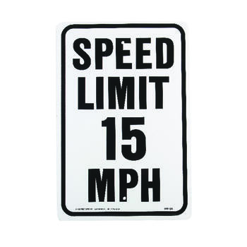 Hy-Ko English 18 in. H x 12 in. W Speed Limit 15 MPH Aluminum Sign