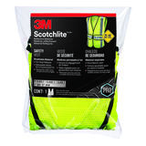 3M Scotchlite Reflective Polyester Mesh Safety Vest with Reflective Stripe Velcro Yellow One S