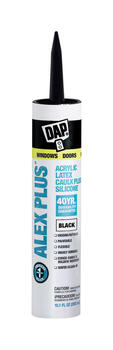 DAP Alex Plus Black Acrylic Latex All Purpose Caulk 10.1 oz