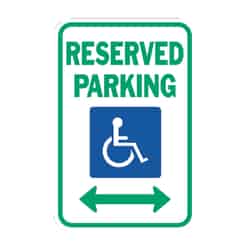 Hy-Ko English Handicapped Reserved Parking 18 in. H x 12 in. W Aluminum Sign