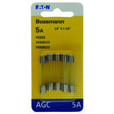 Bussmann 5 amps AGC Glass Tube Fuse 5 pk