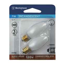 Westinghouse 7 watts C7 Incandescent Bulb 35 lumens White Speciality 2 pk