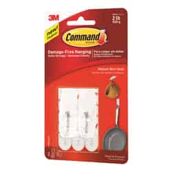 3M Command Medium Plastic Hook 2-1/6 in. L 2 pk