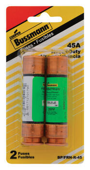 Bussmann 45 amps 250 volts Fiberglass Dual Element Time Delay Fuse 2 pk