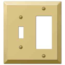 Amerelle Century Polished Brass Brass 2 gang Stamped Steel Toggle Wall Plate 1 pk