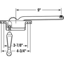 Prime-Line White Steel Right Single-Arm Casement Window Operator For Steel Framed Windows