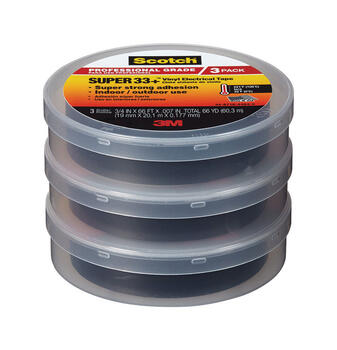 Scotch Super 33+ 3/4 in. W x 66 ft. L Black Vinyl Electrical Tape