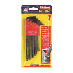 Eklind Tool 5/64 to 1/4 SAE Long Arm Ball End Hex L-Key Set Multi-Size in. 7 pc.