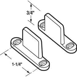 Prime-Line White Plastic Closet Door Guide 1 pk