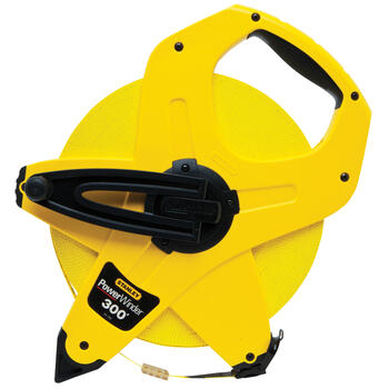 Stanley PowerWinder 0.5 in. W x 300 ft. L Fiberglass Long Tape Measure Yellow 1 pk