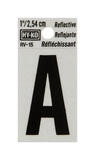 Hy-Ko Vinyl 1 in. A Letter Black Self-Adhesive Reflective