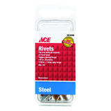 Ace 1/8 L Steel Rivets Silver 1/8 25 pk