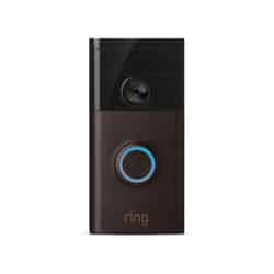 Ring Venetian Bronze Metal/Plastic Wireless Video Doorbell Brown