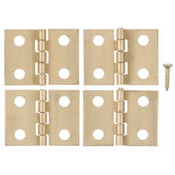 Ace 1 in. W x 3/4 in. L Polished Brass Brass Broad Hinge 4 pk