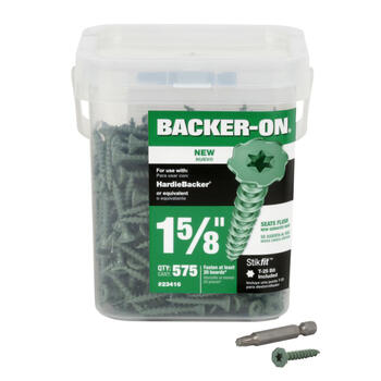 ITW Backer-On No. 10 x 1-5/8 in. L Phillips Flat Steel Construction Screws 600 per box 1 pk