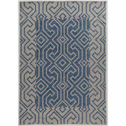 Linon Home Decor 6.5 ft. L x 9.5 ft. W Blue Outdoor Rug