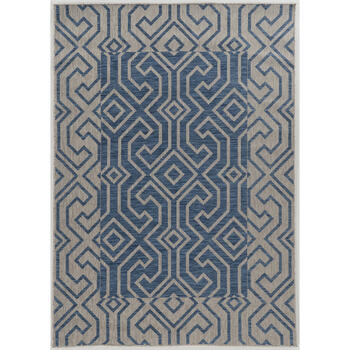 Linon Home Decor 6.5 ft. L x 9.5 ft. W Blue Outdoor Rug