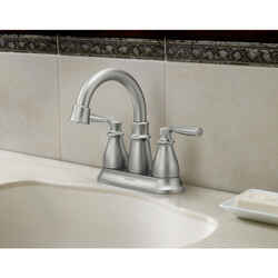 Moen Hilliard Hilliard Brushed Nickel Two-Handle Bathroom Faucet 4 in.