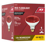 Ace 100 watts PAR38 Incandescent Bulb Red 1 pk Floodlight