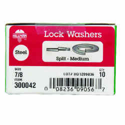 HILLMAN 7/8 in. Dia. Steel Split Lock Washer 10 each Zinc-Plated
