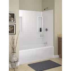 ASB Vantage 60 in. H x 60 in. W x 27.5 in. L White Five Piece Right Hand Bathtub Wall