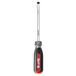 Milwaukee 6 in. Slotted 5/16 in. Cushion Grip Demolition Screwdriver Chrome-Plated Steel Red 1
