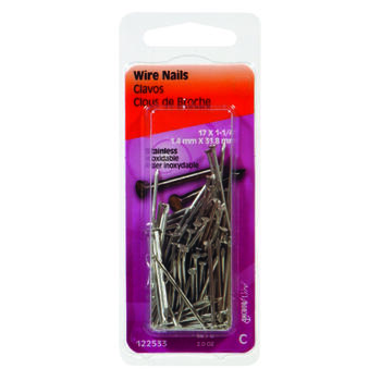 HILLMAN 17 Ga. x 1-1/4 in. L Stainless Steel Wire Nails 2 oz.