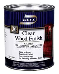 Deft Wood Finish Gloss Clear Oil-Based Brushing Lacquer 1 qt