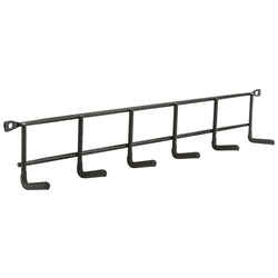 National Hardware 16 in. L Vinyl Coated Black Steel Hook Rack Household 1 pk 15 lb.