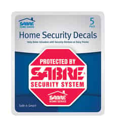 Sabre Red Plastic Home Security Decals