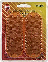 Peterson Oblong Reflector Acrylic Lens 4-3/8 in. x 1-7/8 in. Amber 2/Carded