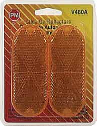 Peterson Oblong Reflector Acrylic Lens 4-3/8 in. x 1-7/8 in. Amber 2/Carded